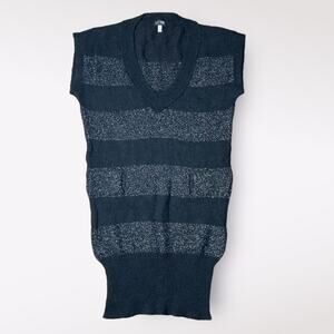 Armani Jeans Grunge Striped‎ Short Sleeve Sweater Size 6